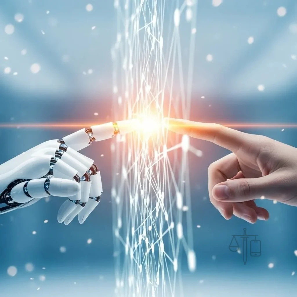 Encuentro entre lo humano y lo digital como símbolo de la economía digital en las empresas